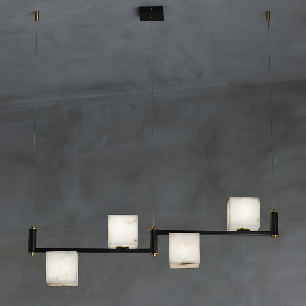 Alabaster Square Box Chandelier - Riviko