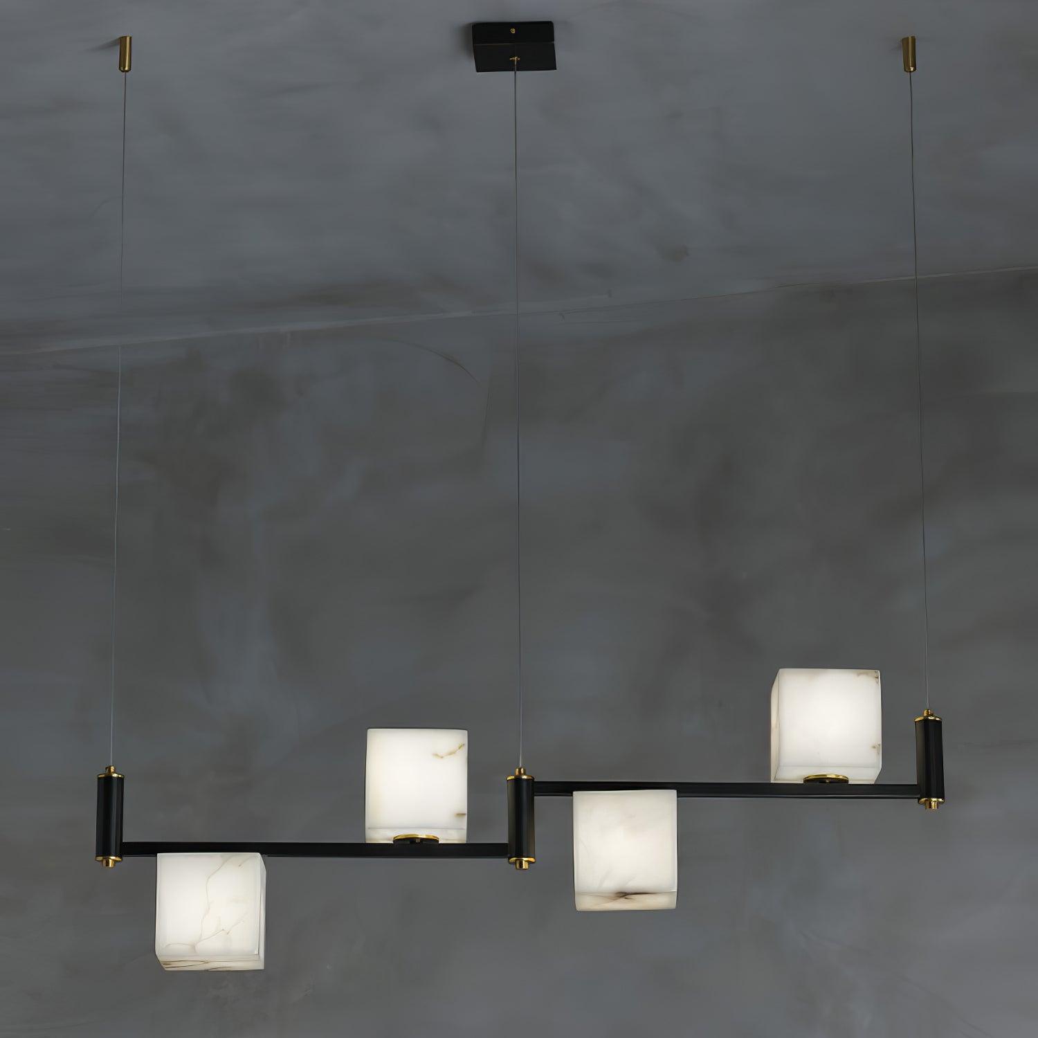 Alabaster Square Box Chandelier - Riviko