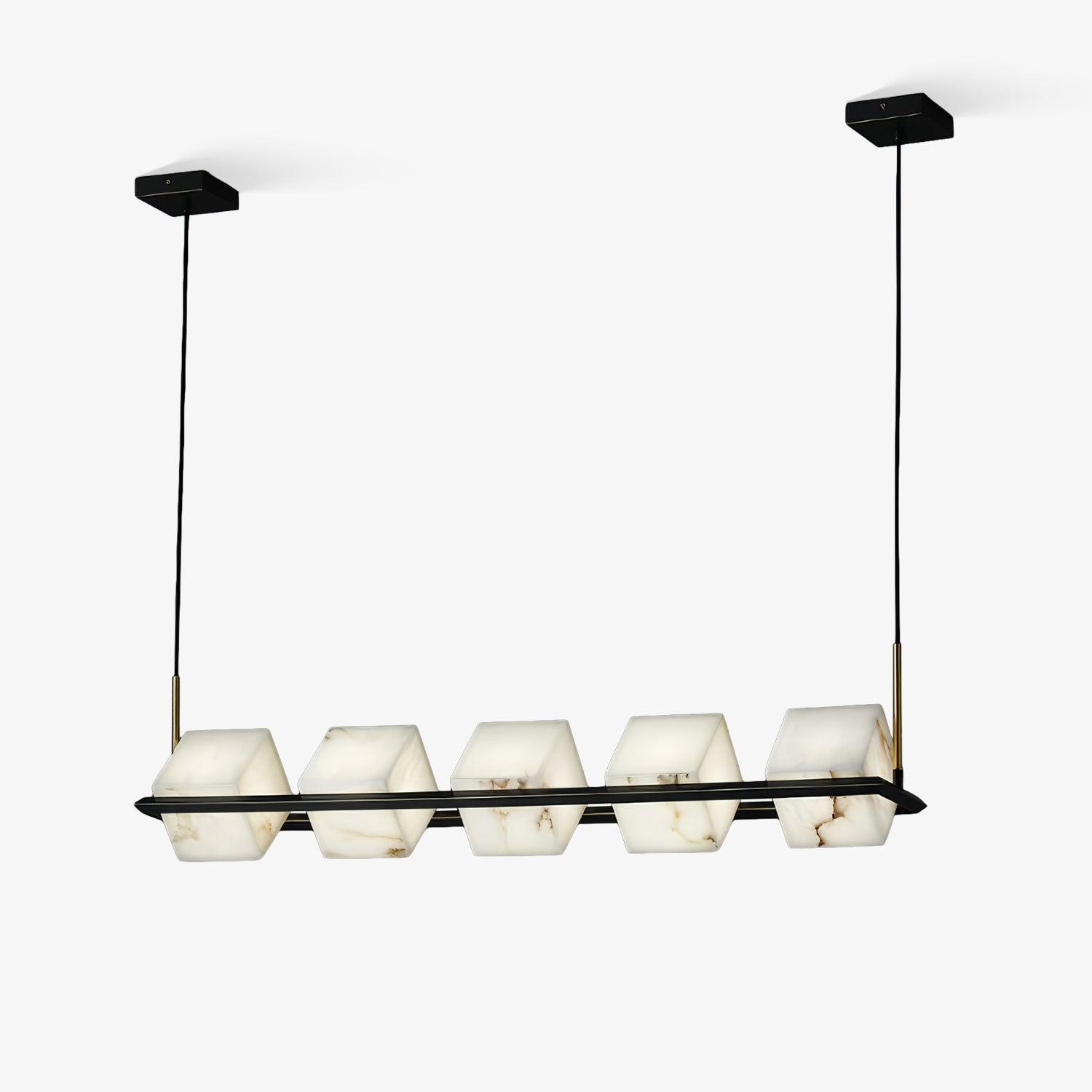 Alabaster Square Box Chandelier - Riviko