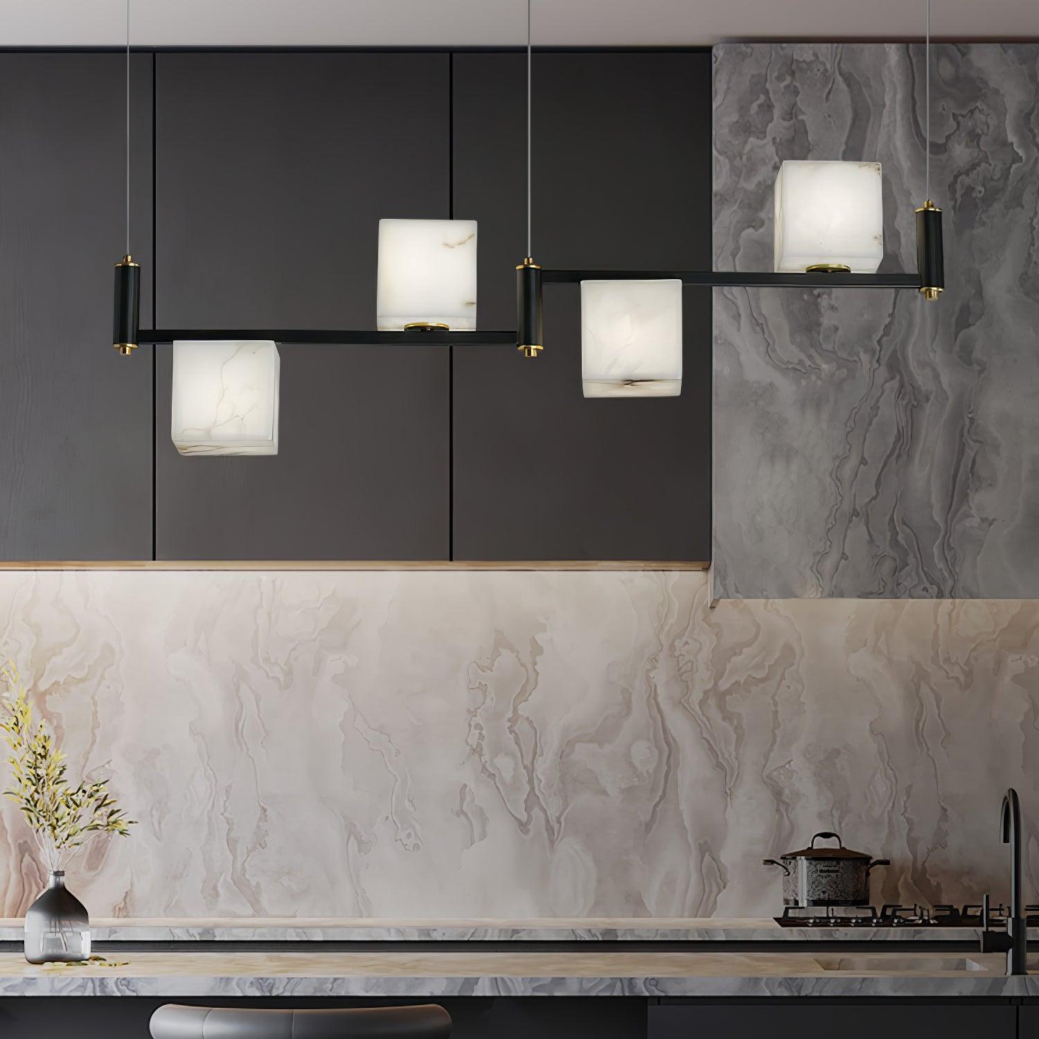 Alabaster Square Box Chandelier - Riviko