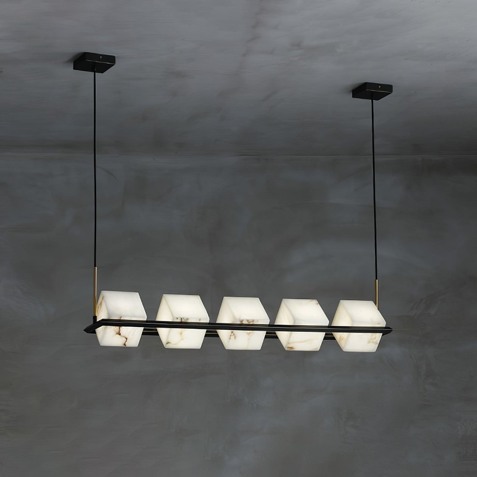 Alabaster Square Box Chandelier - Riviko