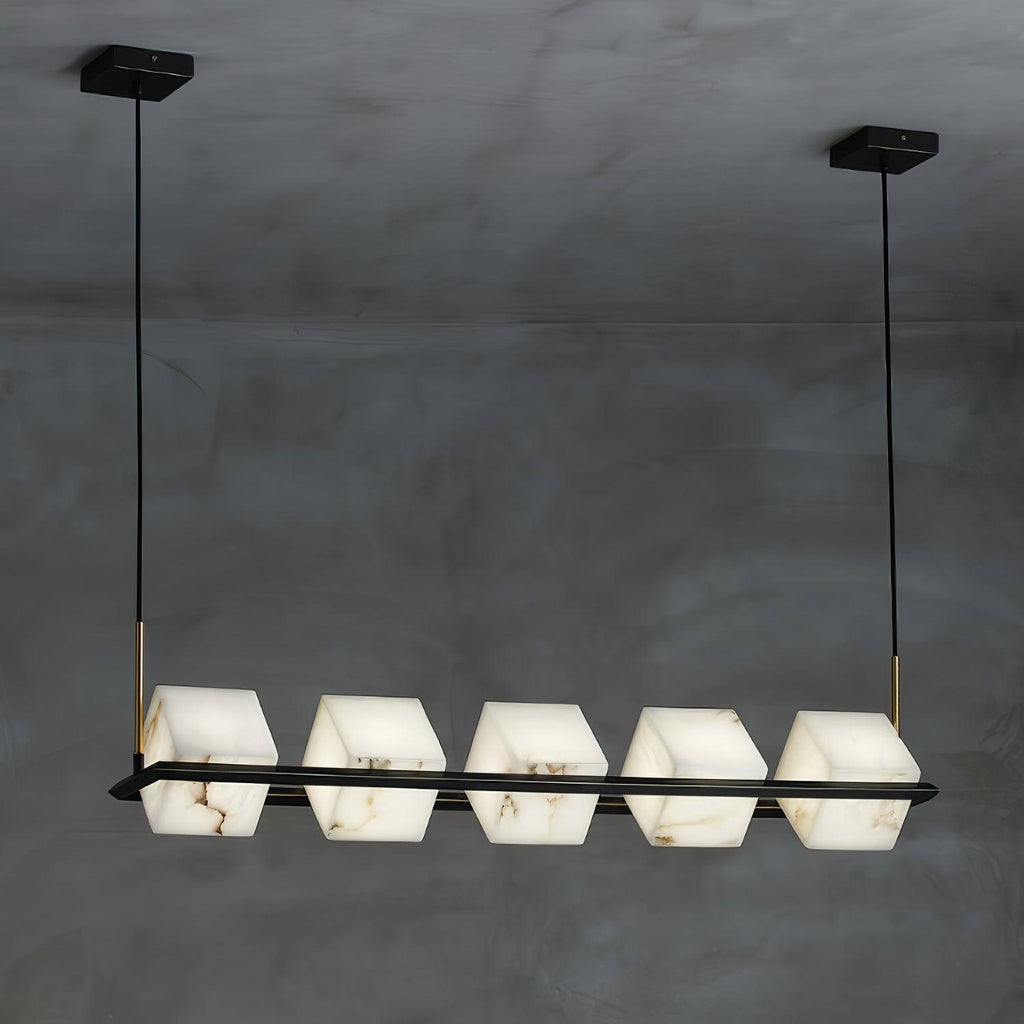 Alabaster Square Box Chandelier - Riviko