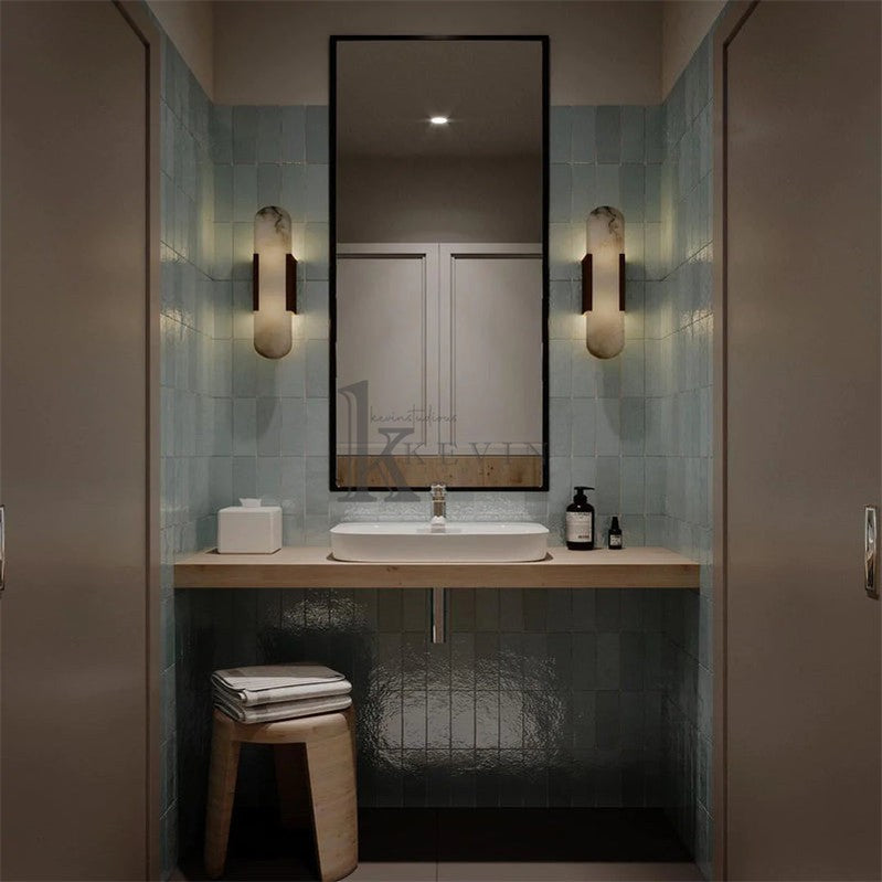 Koltin Melange Elongated Alabaster Wall Sconce wall sconce for bedroom,wall sconce for dining room,wall sconce for stairways,wall sconce for foyer,wall sconce for bathrooms,wall sconce for kitchen,wall sconce for living room Riviko