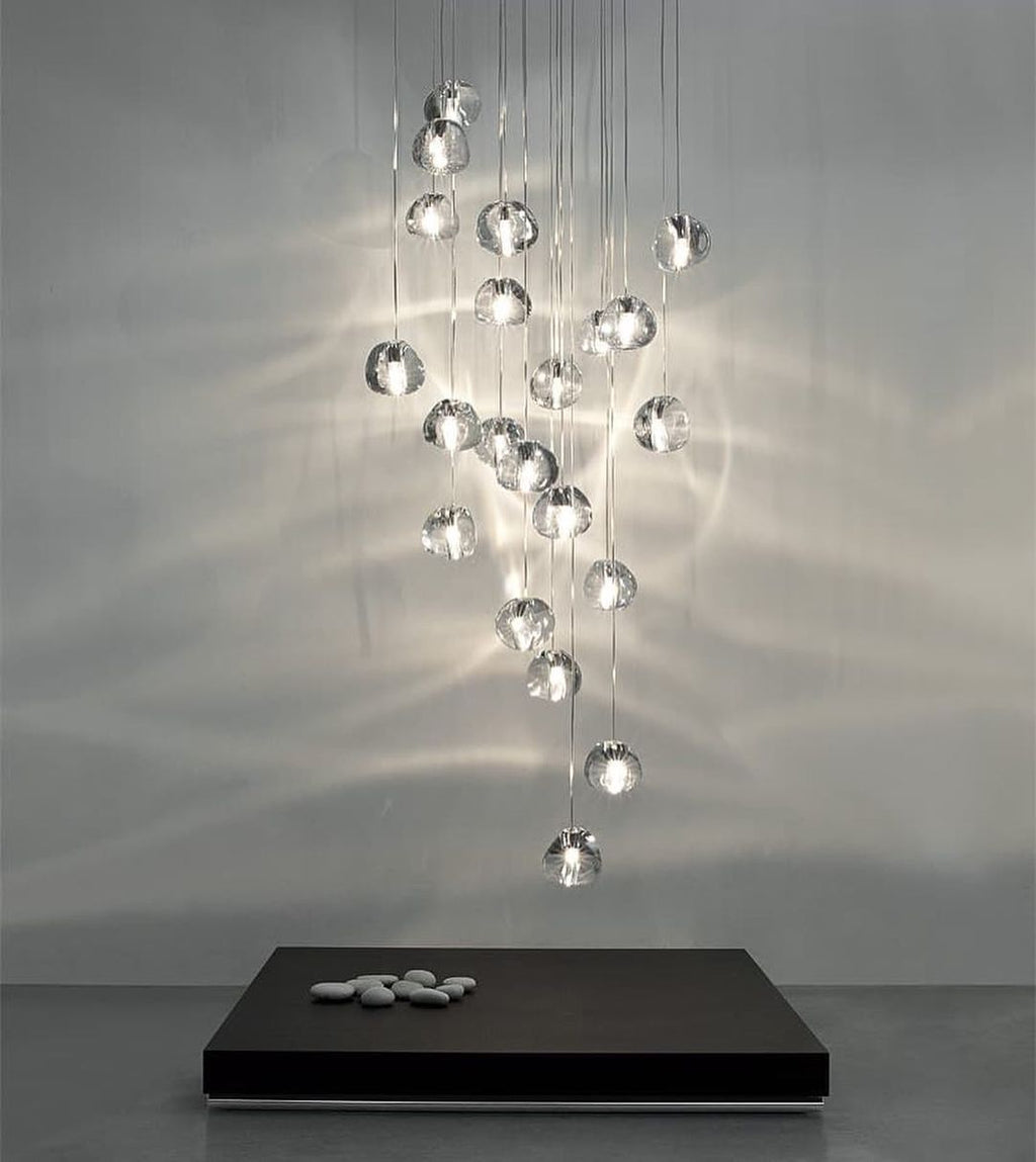 Cherry Crystal Spiral Chandelier