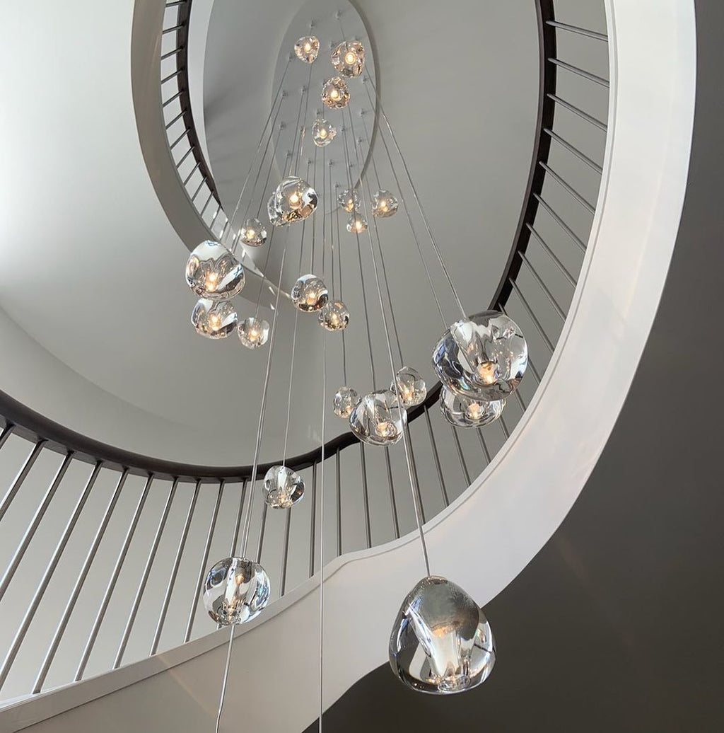 Cherry Crystal Spiral Chandelier