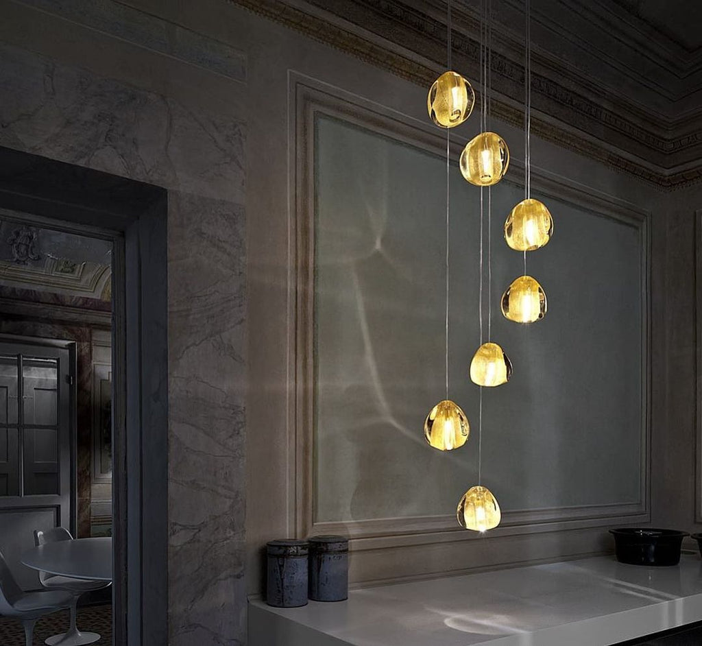 Cherry Crystal Spiral Chandelier