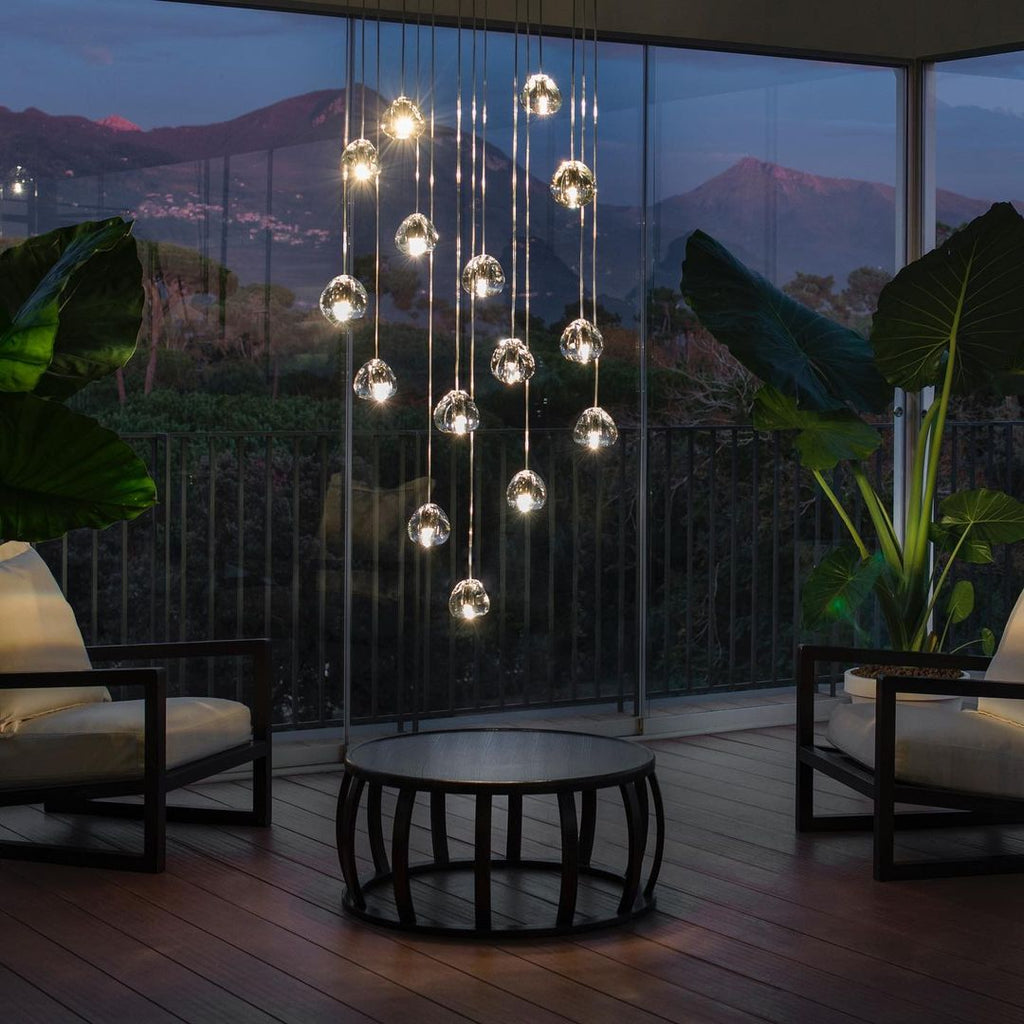 Cherry Crystal Spiral Chandelier