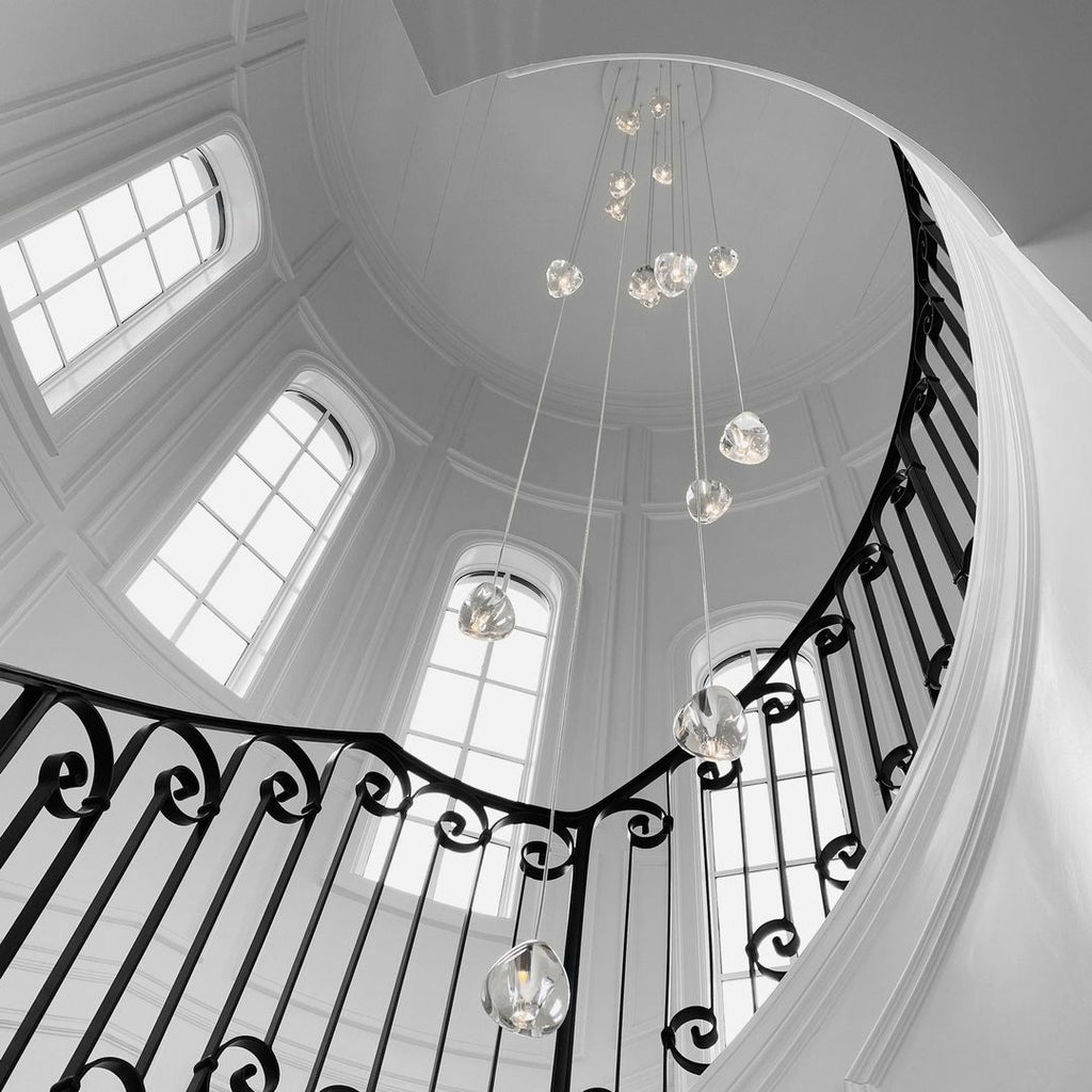 Cherry Crystal Spiral Chandelier