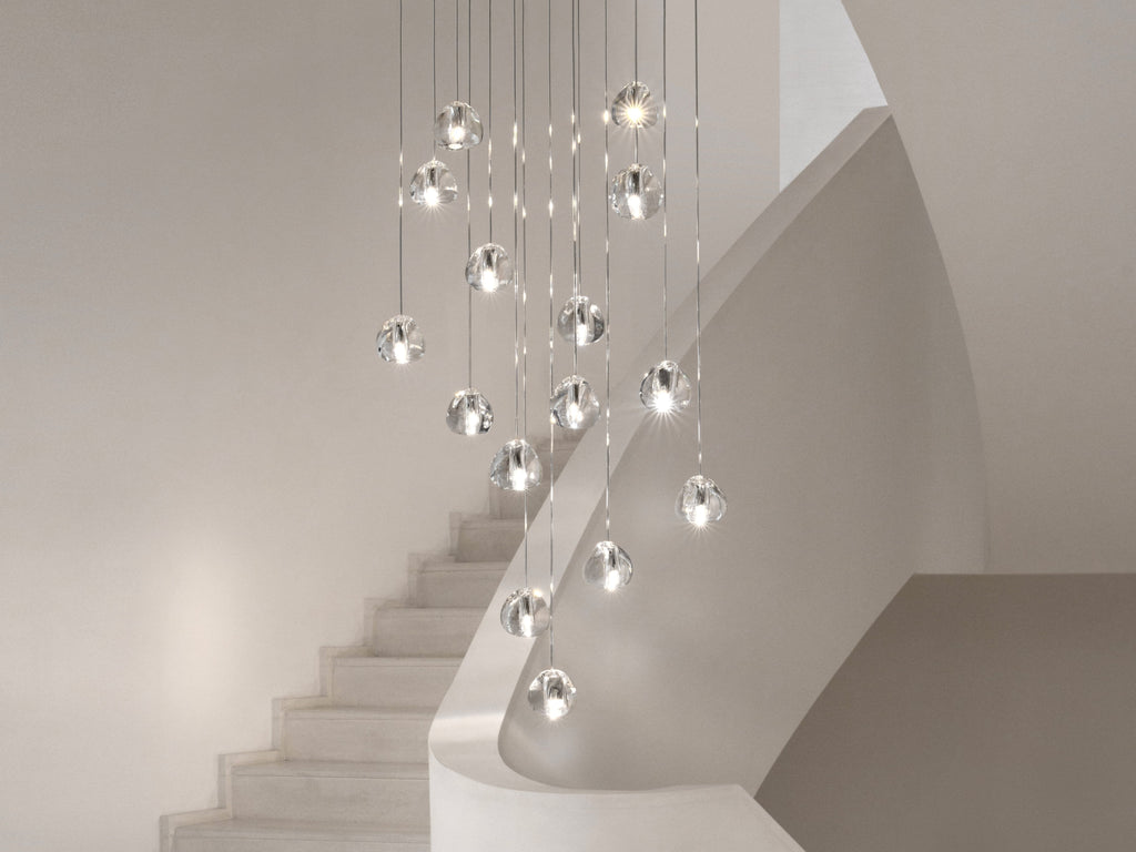 Cherry Crystal Spiral Chandelier