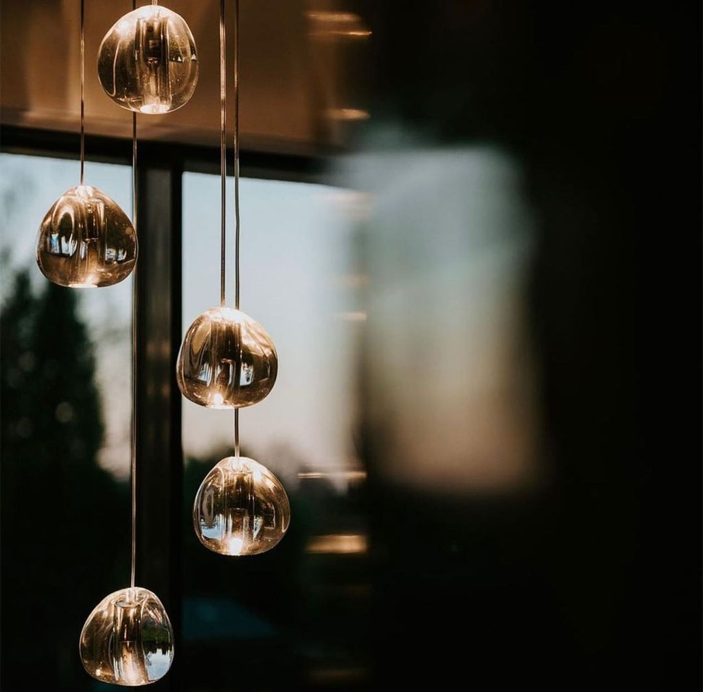Cherry Crystal Spiral Chandelier