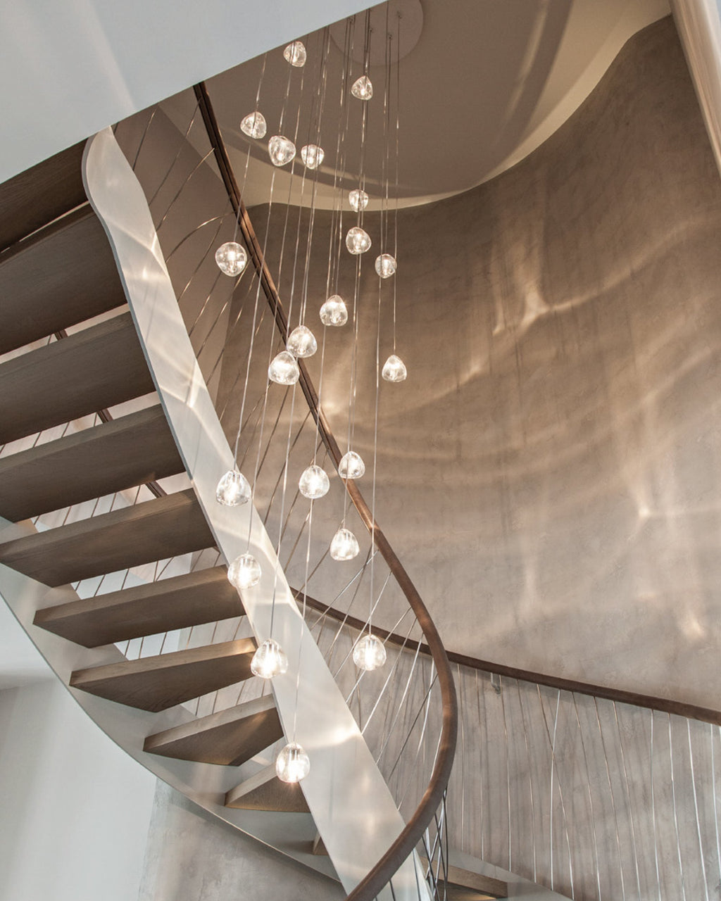 Cherry Crystal Spiral Chandelier