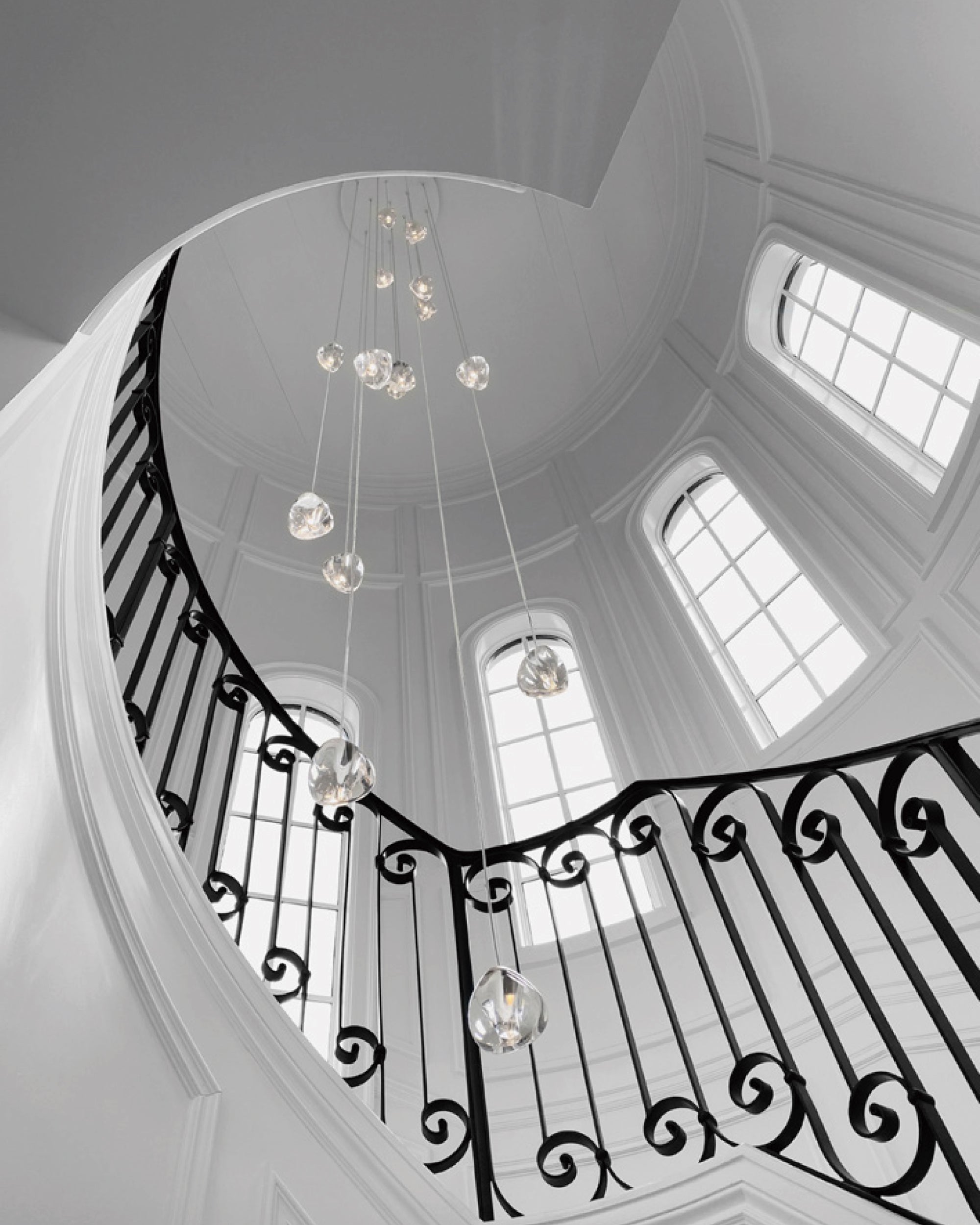 Cherry Crystal Spiral Chandelier