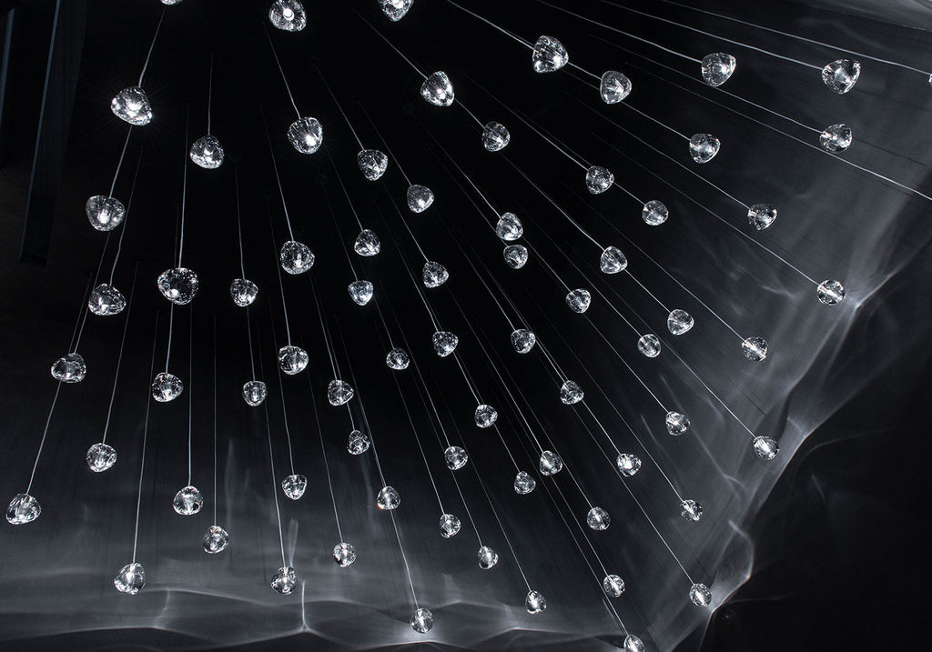 Cherry Crystal Spiral Chandelier