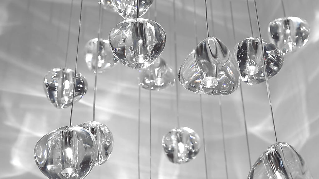 Cherry Crystal Spiral Chandelier