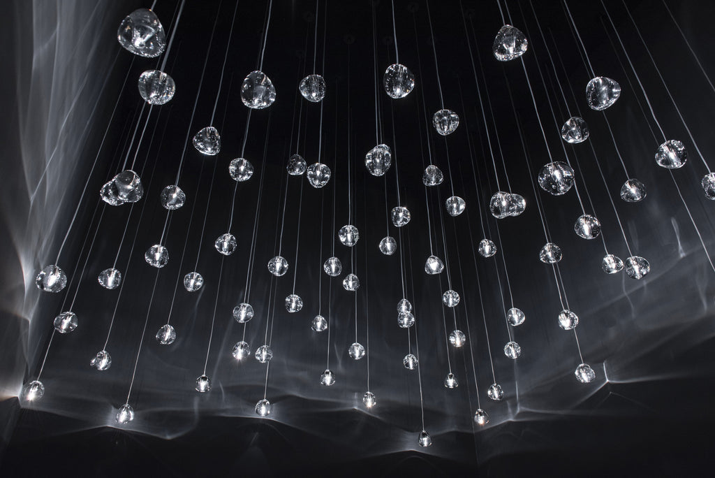 Cherry Crystal Spiral Chandelier