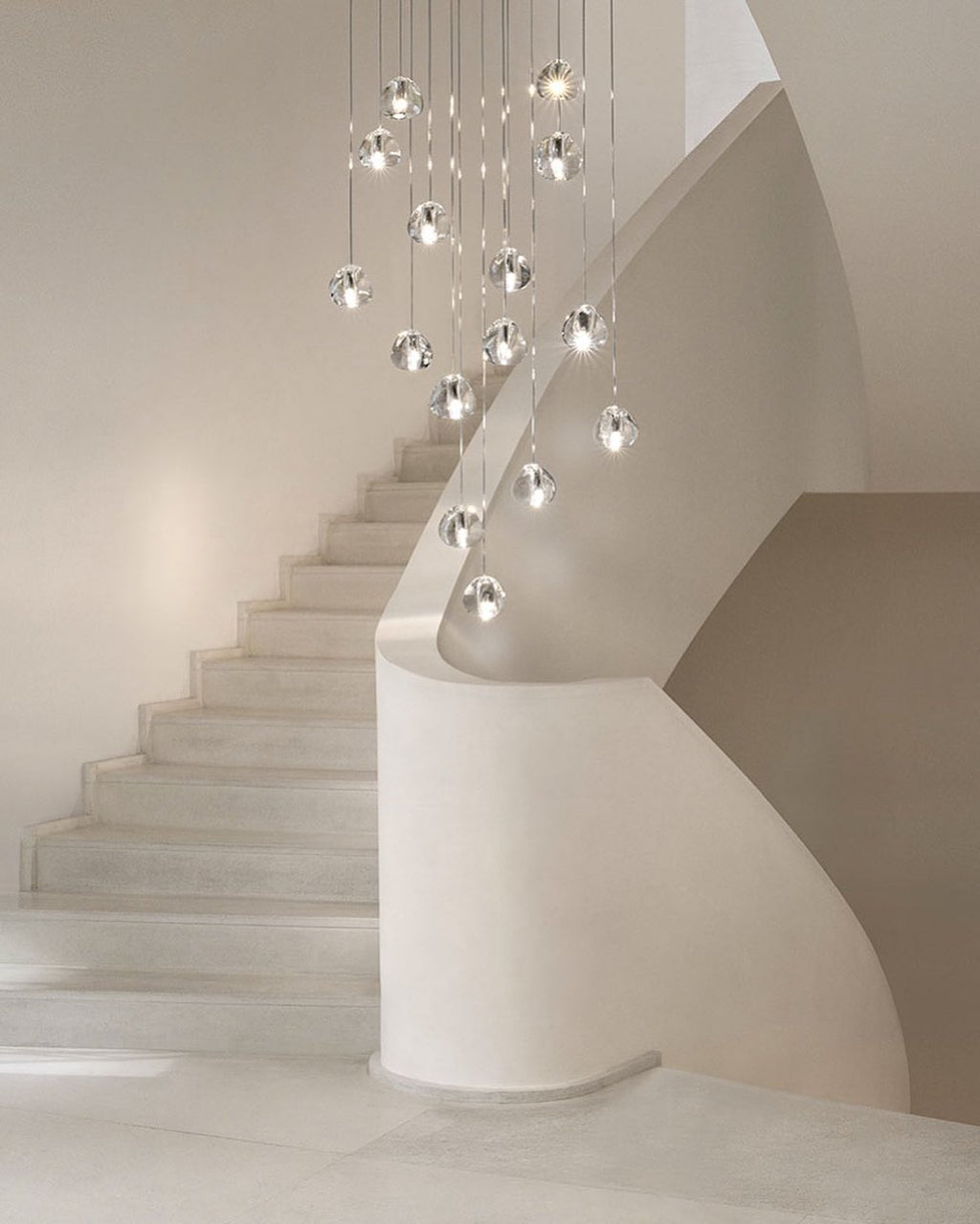 Cherry Crystal Spiral Chandelier