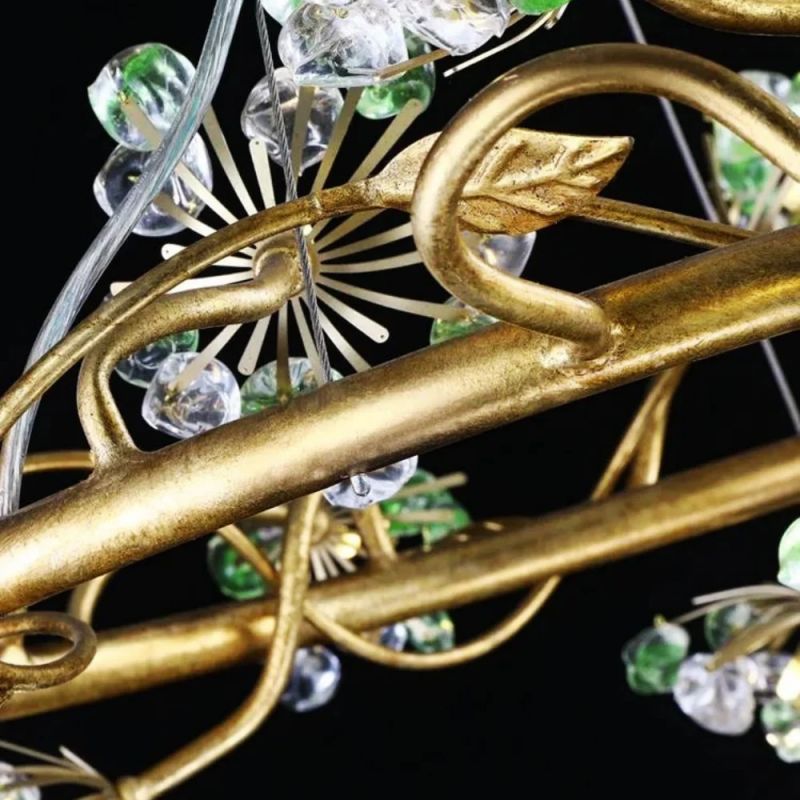 Modes Brass Ring Stone Flower Chandelier - Riviko