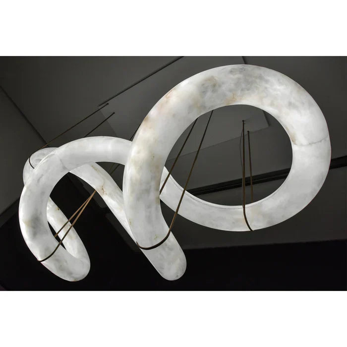 Oslo Designer Inspired Double Loop Symmetrical Alabaster Chandelier