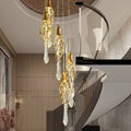 Stairwell Branch Strata Crystal Spiral Chandelier