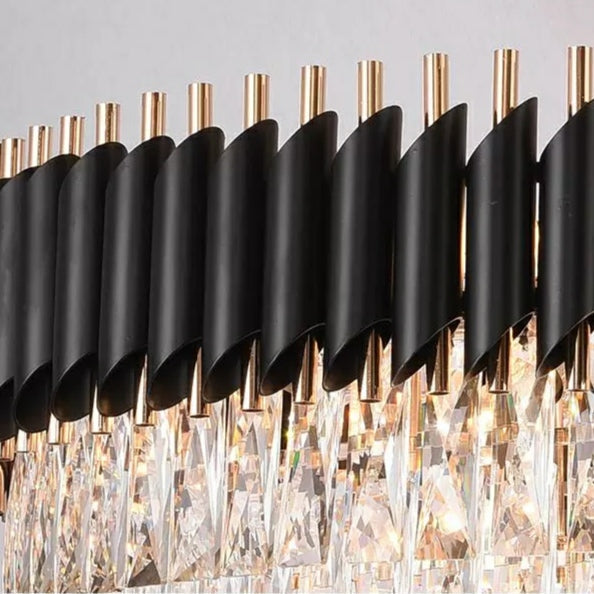 Riviko Grand Obsidian K9 Crystal Round Chandelier - Background Shot