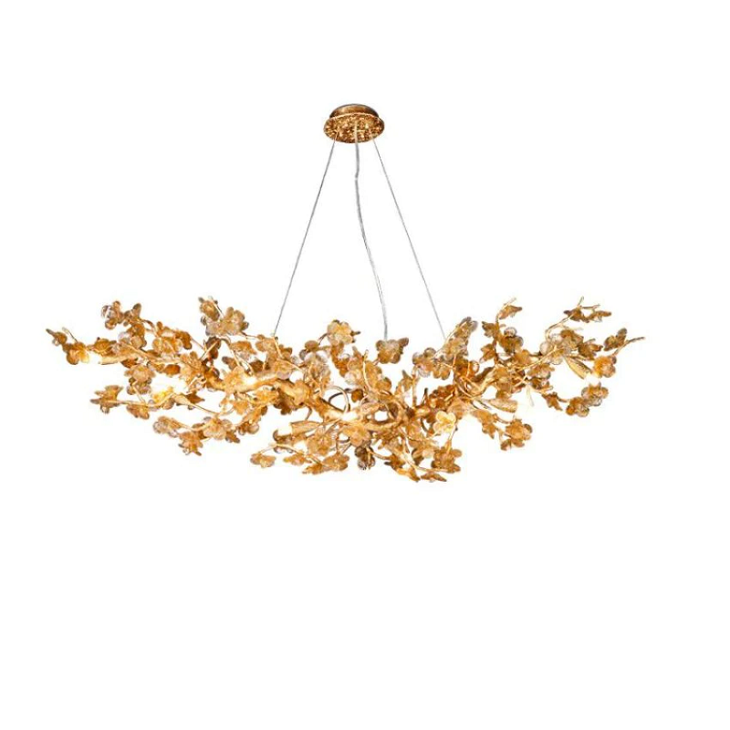 Riviko Veridian Bloom Linear Chandelier - Background Shot