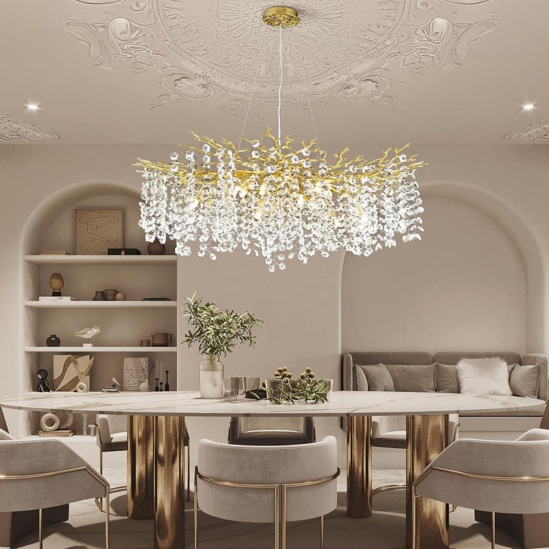 Branch Modern Tree Crystal Chandelier 55"L 30"D 40"D