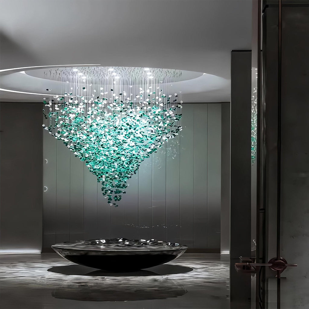 Crystal Stone Crystal Spiral Chandelier