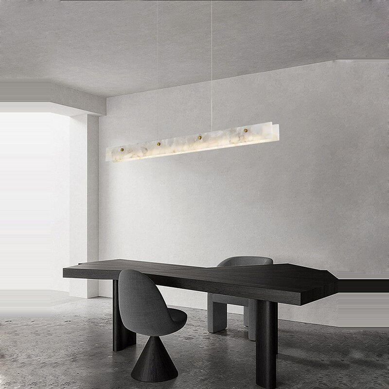 Natural Alabaster Kitchen Island Pendant 60"W