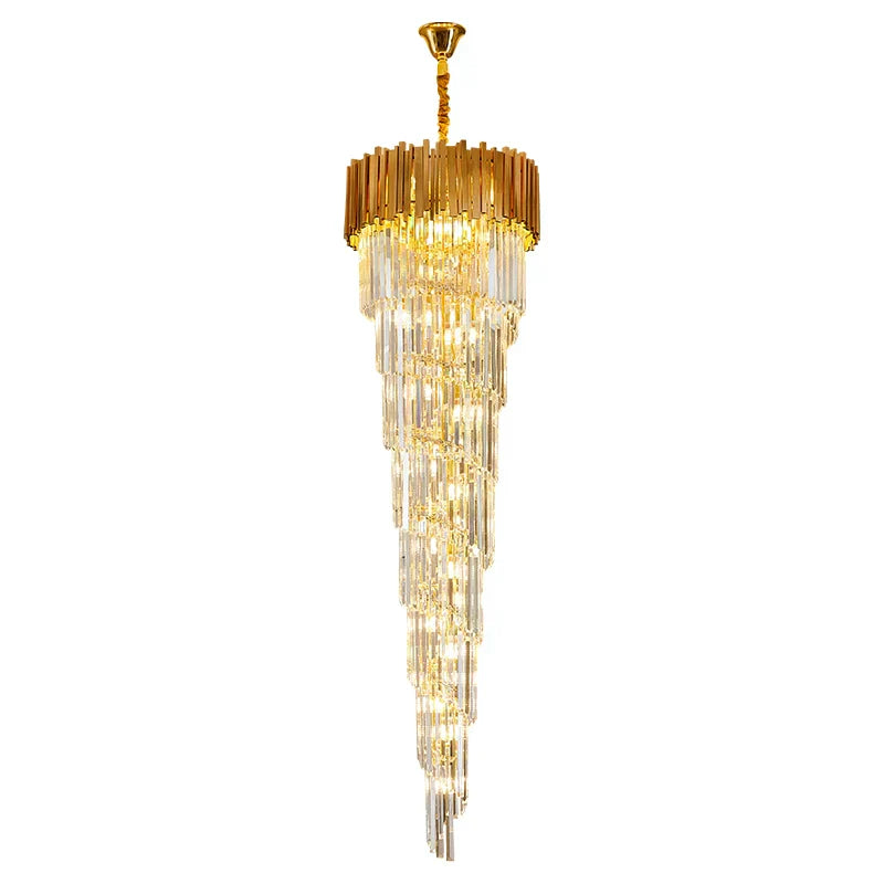 Riviko Grand Lumina Spiral Crystal Chandelier - Background Shot