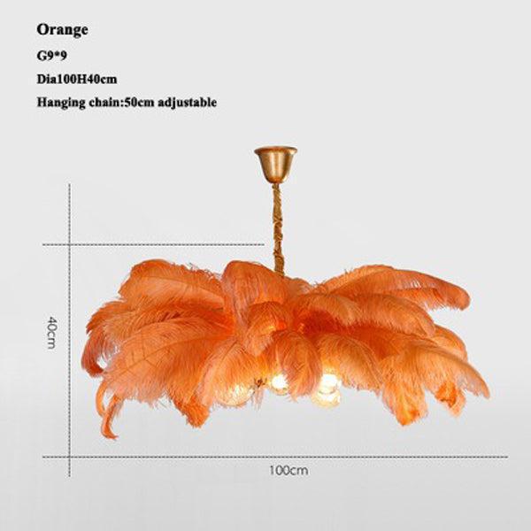 Riviko Veridian Plume Brass Feather Chandelier - Background Shot