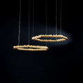 Hand Hammered Brass Natural Crystal Chandelier for High-ceiling/Low-ceiling