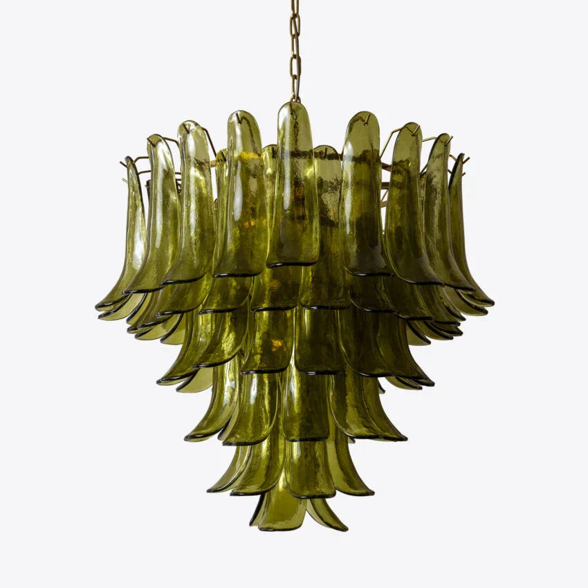 Murelli Glass Green Petals Chandelier
