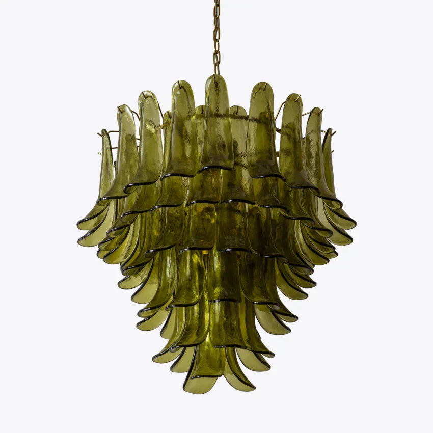 Murelli Glass Green Petals Chandelier