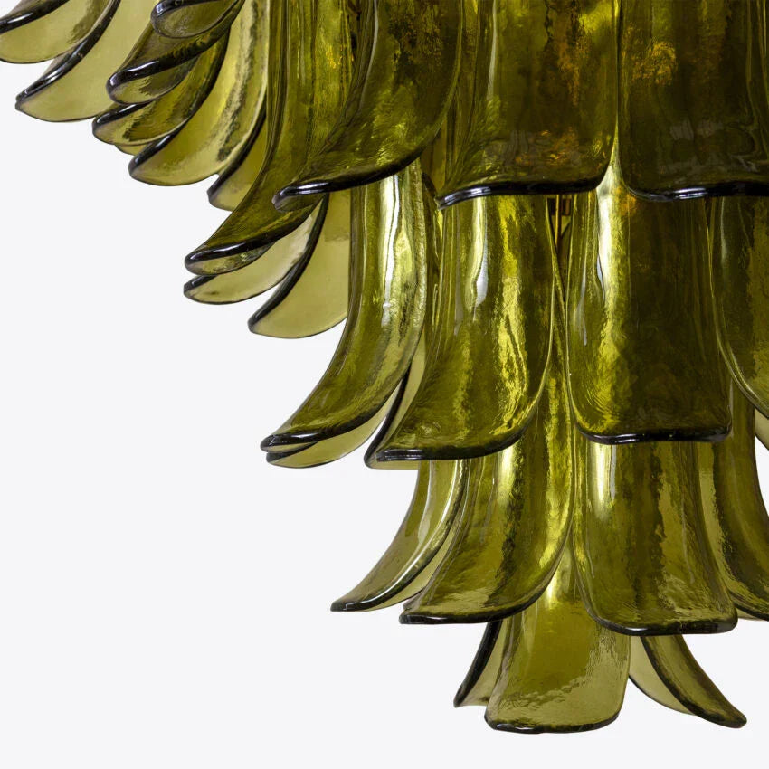 Murelli Glass Green Petals Chandelier