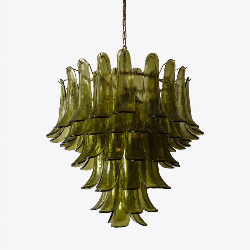 Murelli Glass Green Petals Chandelier