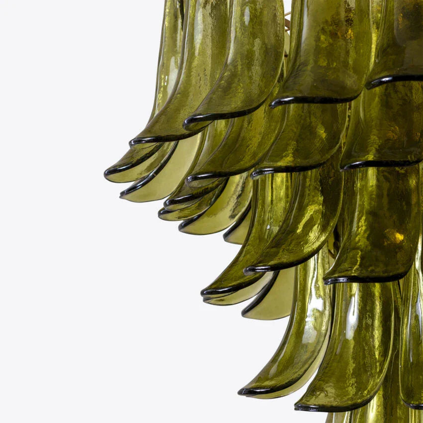Murelli Glass Green Petals Chandelier