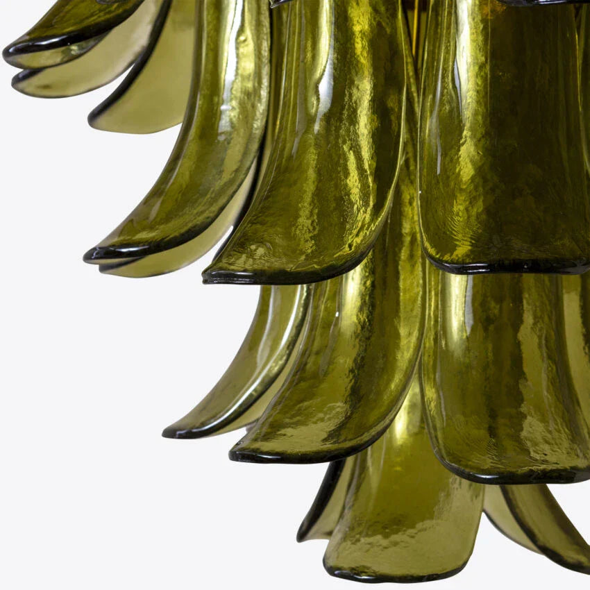 Murelli Glass Green Petals Chandelier