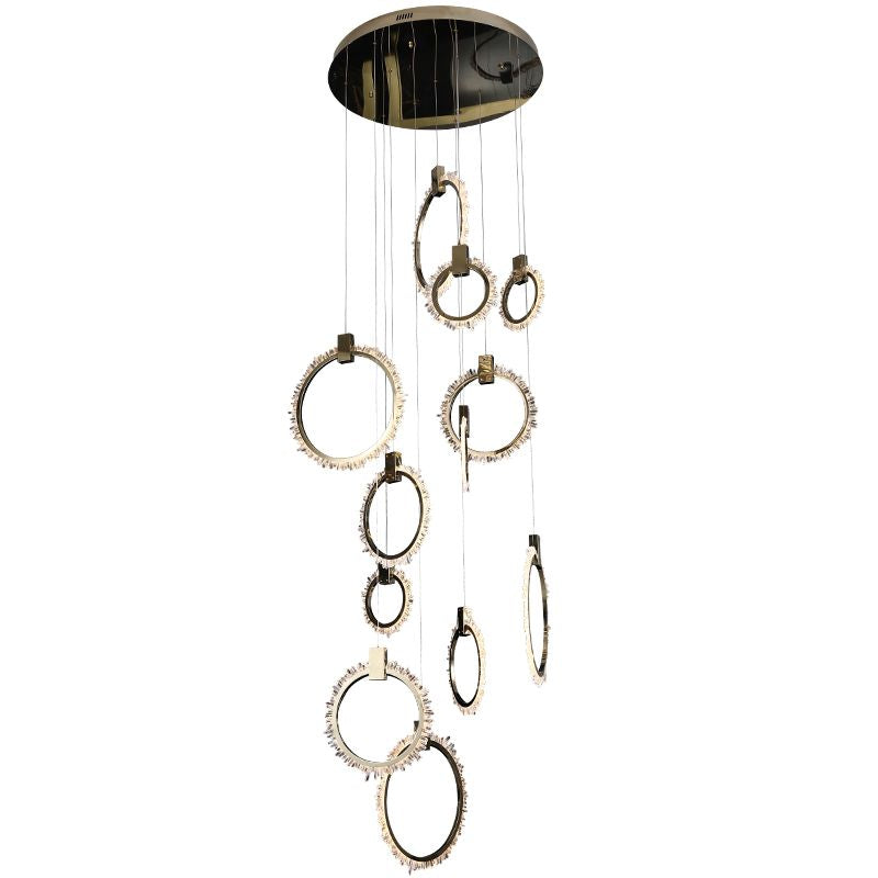 Riviko Radiant Aura 12-Ring Crystal Chandelier - Background Shot