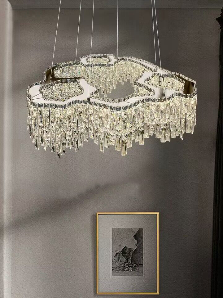 Irregular Round/Oval Crystal Chandelier Modern Luxury