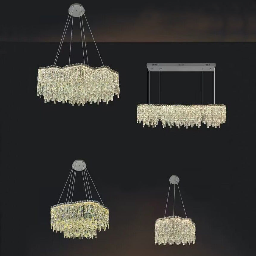 Irregular Round/Oval Crystal Chandelier Modern Luxury