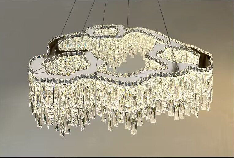 Irregular Round/Oval Crystal Chandelier Modern Luxury