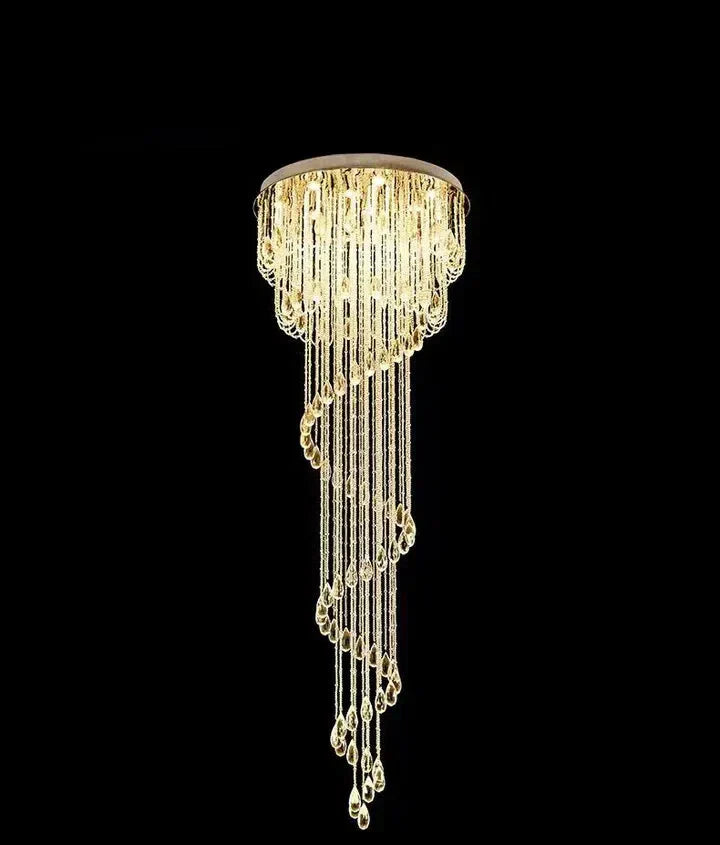 Riviko Grand Cascade Spiral Crystal Chandelier - Background Shot