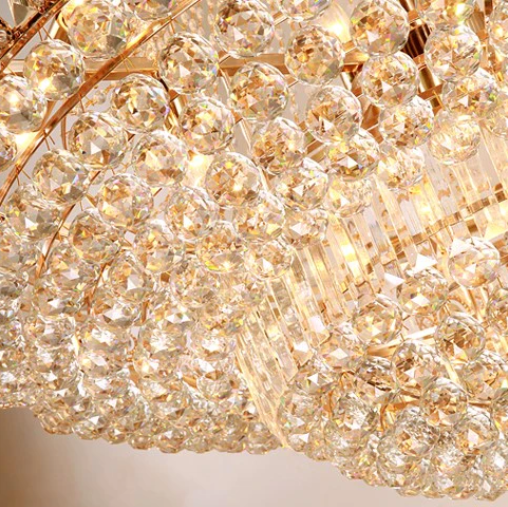 Riviko Grand Empire Gilt Crystal Chandelier - Background Shot