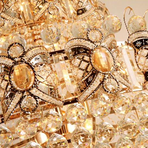 Riviko Grand Empire Gilt Crystal Chandelier - Background Shot
