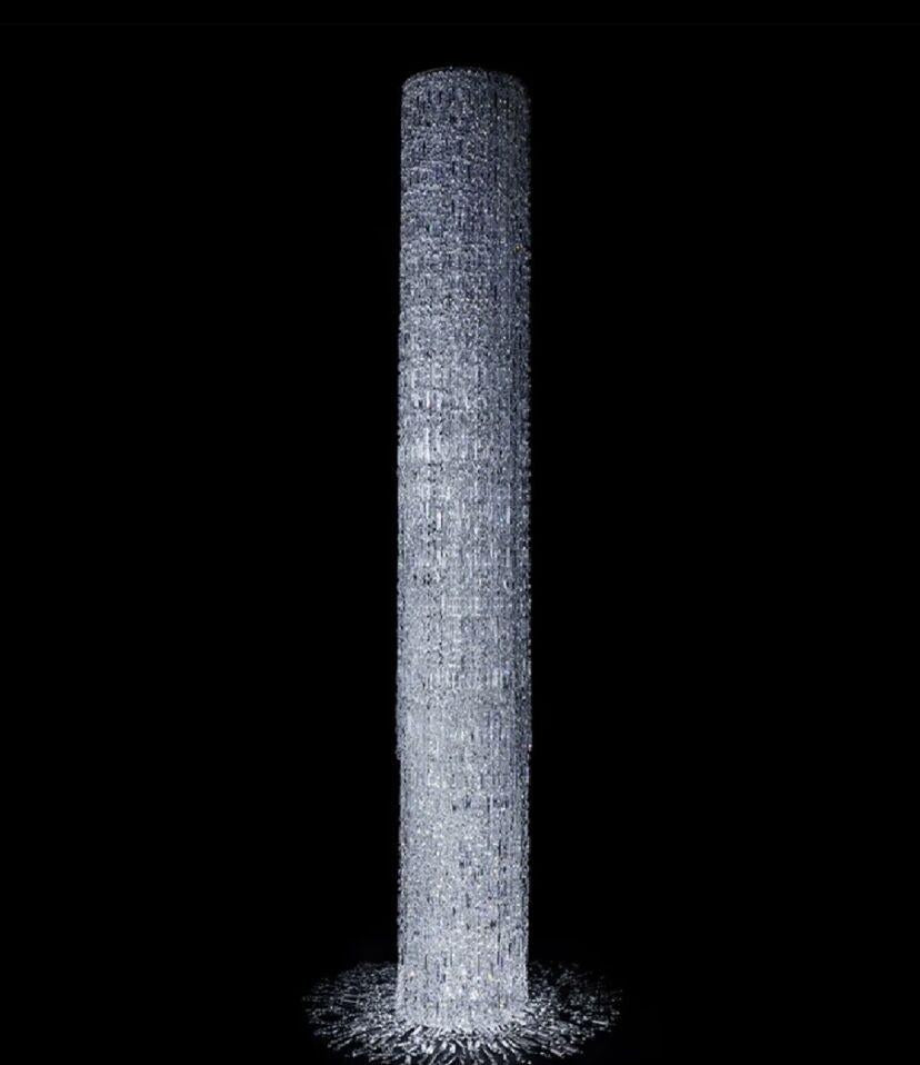 Riviko Grand Cascade Columnar Crystal Chandelier - Background Shot