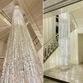 Riviko Grand Cascade Columnar Crystal Chandelier - luxurious American master suite