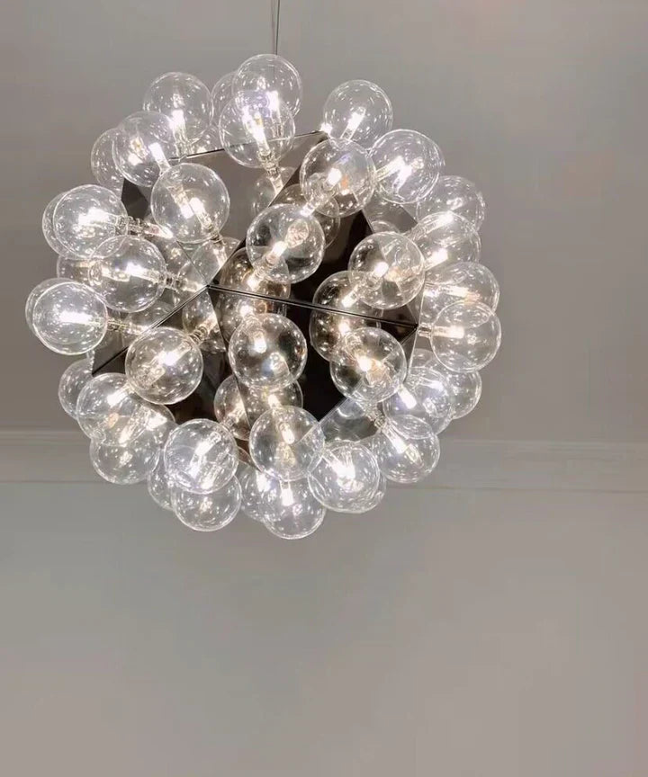 Italian Designer Creative Glass Ball Chandelier Scandinavian Dandelion Hallway/Entryway/Staircase Light Fixture
