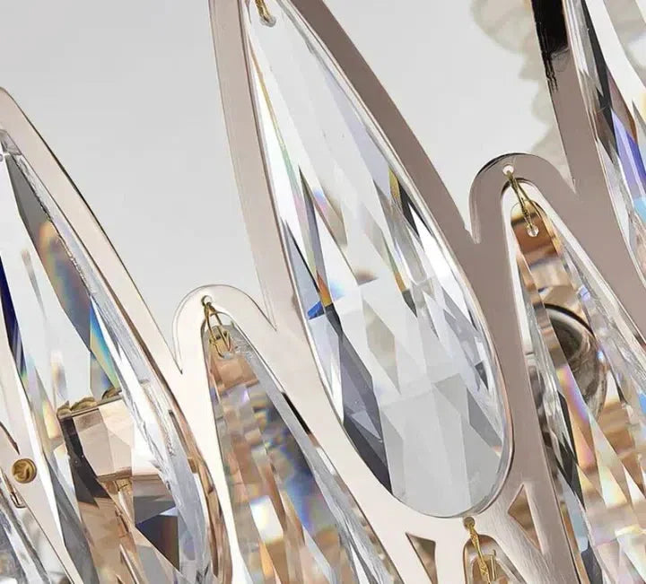 Riviko Grand Tiered Raindrop Crystal Chandelier - Background Shot