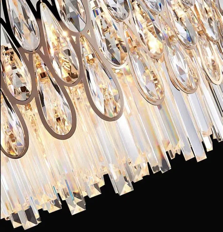 Riviko Grand Tiered Raindrop Crystal Chandelier - Background Shot