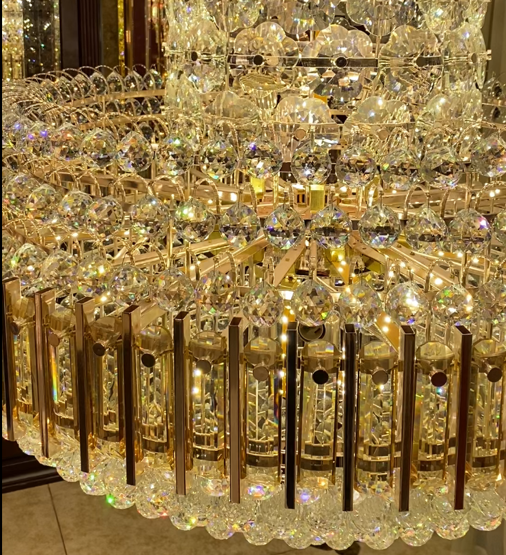 Riviko Grand Radiance Multi-Tier Crystal Chandelier - Background Shot